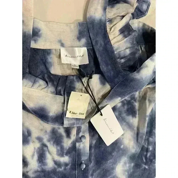 Line & Dot Perry Tie Dye Top Blue Multi Color Women’s Size Medium NWT - Picture 2 of 4